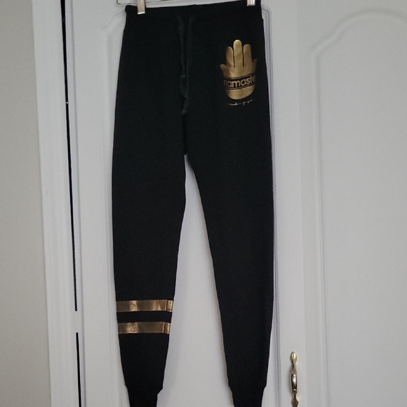 Spiritual Gangster Pants - Spiritual Gangster Black and Gold Track Pants